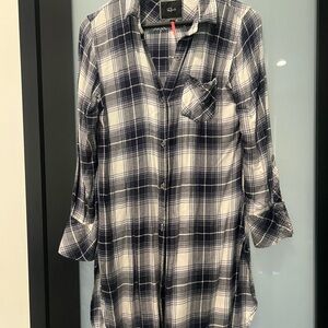 Rails long flannel shirt dress, Navy Plaid! Size XS. Like New!!!
